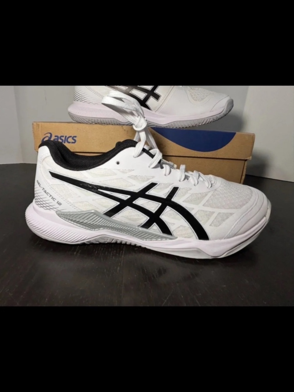 Asics Gel-Tactic 12 Volleyball Shoes Sneakers White/Black Mens Size 8